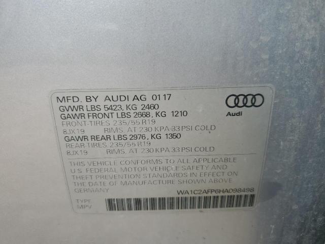 Photo 10 from auction – 2017 AUDI Q5 PREMIUM with VIN WA1C2AFP6HA098498