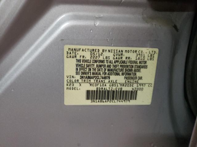 Photo 10 from auction – 2012 NISSAN SENTRA 2.0 with VIN 3N1AB6AP2CL744979