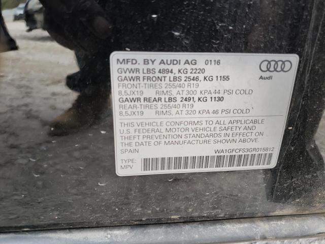 Photo 10 from auction – 2016 AUDI Q3 PRESTIG with VIN WA1GFCFS3GR015812