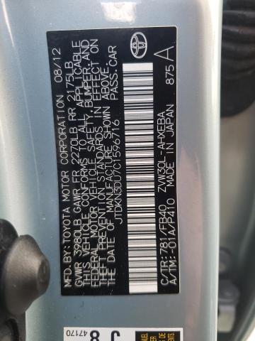 Photo 10 from auction – 2012 TOYOTA PRIUS with VIN JTDKN3DU7C1596716