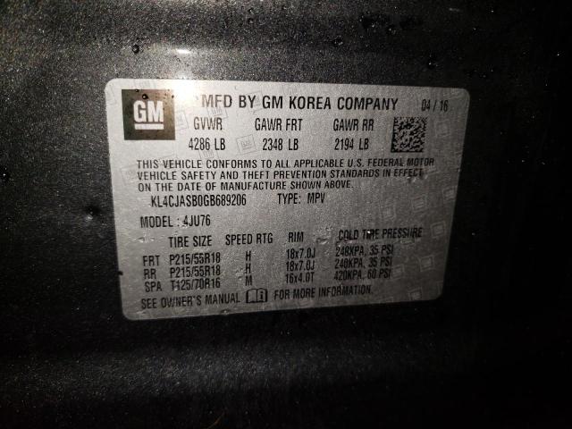 Photo 10 from auction – 2016 BUICK ENCORE with VIN KL4CJASB0GB689206