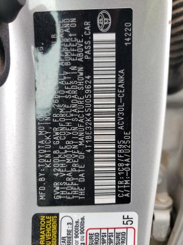 Photo 10 from auction – 2005 TOYOTA CAMRY LE with VIN 4T1BE32K45U059624
