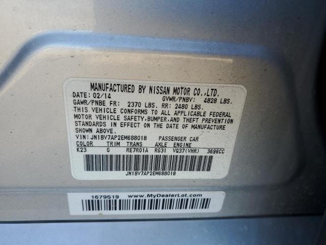 Photo 10 from auction – 2014 INFINITI Q50 with VIN JN1BV7AP2EM688018