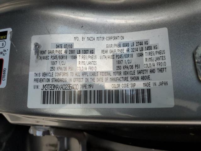 Photo 10 from auction – 2010 MAZDA CX-9 with VIN JM3TB3MAXA0235400