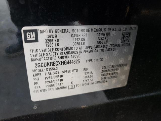 Photo 10 from auction – 2017 CHEVROLET SILVERADO with VIN 3GCUKRECXHG444626