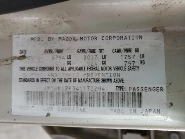 Photo 10 from auction – 2004 MAZDA 3 with VIN JM1BK12F341173294