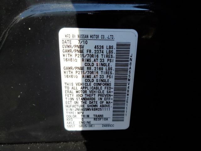 Photo 10 from auction – 2011 NISSAN ROGUE S with VIN JN8AS5MV4BW251111
