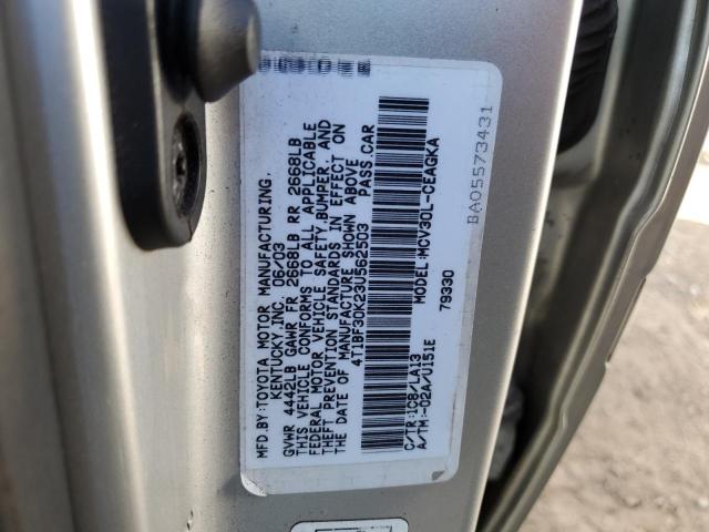 Photo 10 from auction – 2003 TOYOTA CAMRY LE with VIN 4T1BF30K23U562503