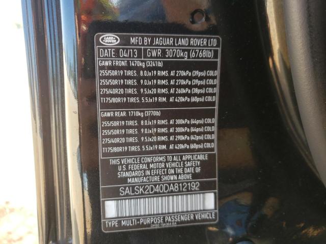 Photo 10 from auction – 2013 LAND ROVER RANGE ROVE with VIN SALSK2D40DA812192