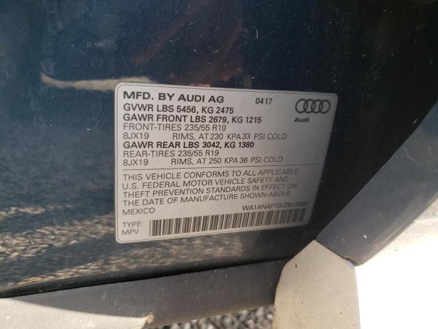 Photo 10 from auction – 2018 AUDI Q5 PREMIUM with VIN WA1ANAFY0J2013890