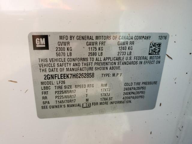 Photo 10 from auction – 2017 CHEVROLET EQUINOX LS with VIN 2GNFLEEK7H6262858