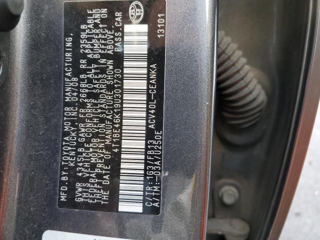 Photo 10 from auction – 2009 TOYOTA CAMRY BASE with VIN 4T1BE46K19U301730