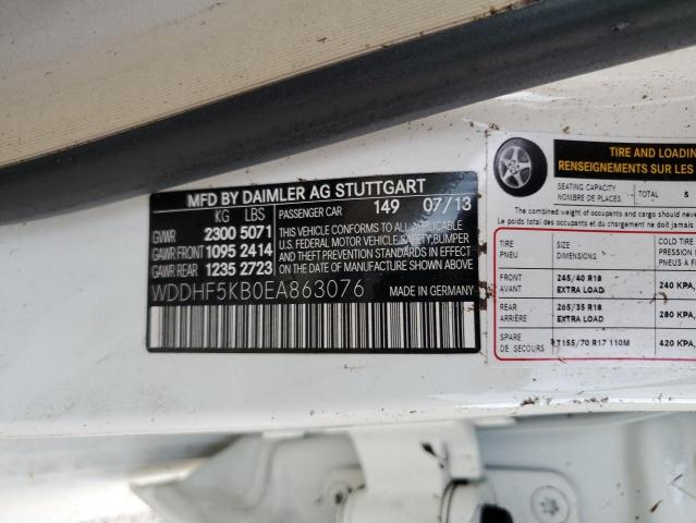 Photo 10 from auction – 2014 MERCEDES-BENZ E 350 with VIN WDDHF5KB0EA863076