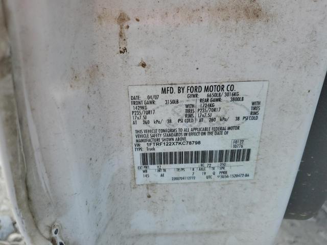 Photo 10 from auction – 2007 FORD F150 with VIN 1FTRF122X7KC78798