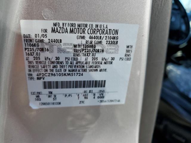 Photo 10 from auction – 2005 MAZDA TRIBUTE S with VIN 4F2CZ96105KM51724