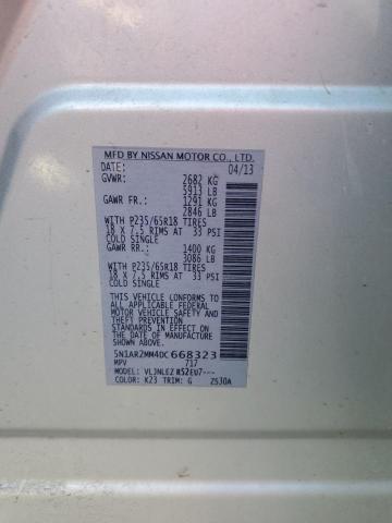 Photo 10 from auction – 2013 NISSAN PATHFINDER with VIN 5N1AR2MM4DC668323