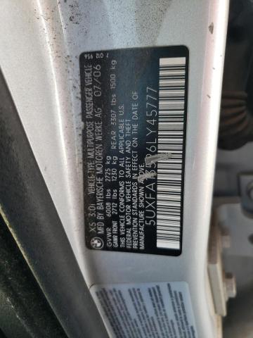 Photo 10 from auction – 2006 BMW X5 3.0I with VIN 5UXFA13596LY45777