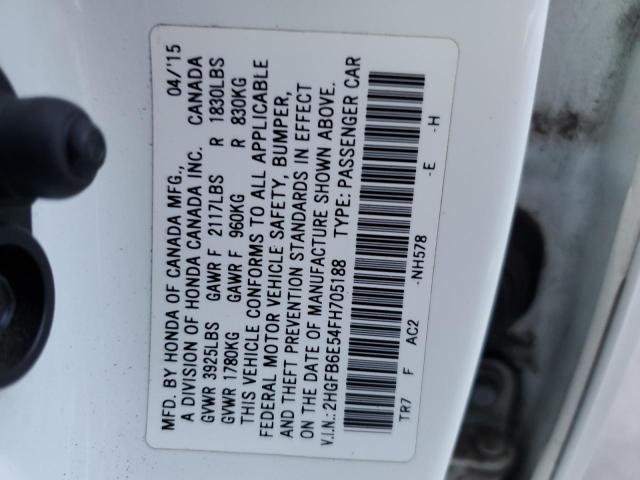 Photo 10 from auction – 2015 HONDA CIVIC SI with VIN 2HGFB6E54FH705188
