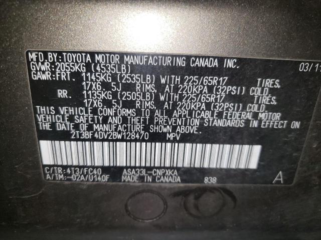 Photo 10 from auction – 2011 TOYOTA RAV4 with VIN 2T3BF4DV2BW128470
