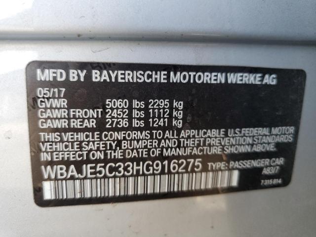 Photo 10 from auction – 2017 BMW 540 I with VIN WBAJE5C33HG916275