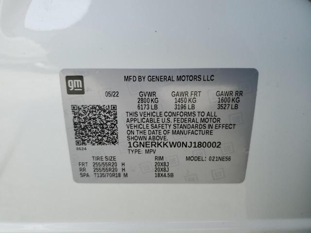 Photo 10 from auction – 2022 CHEVROLET TRAVERSE P with VIN 1GNERKKW0NJ180002