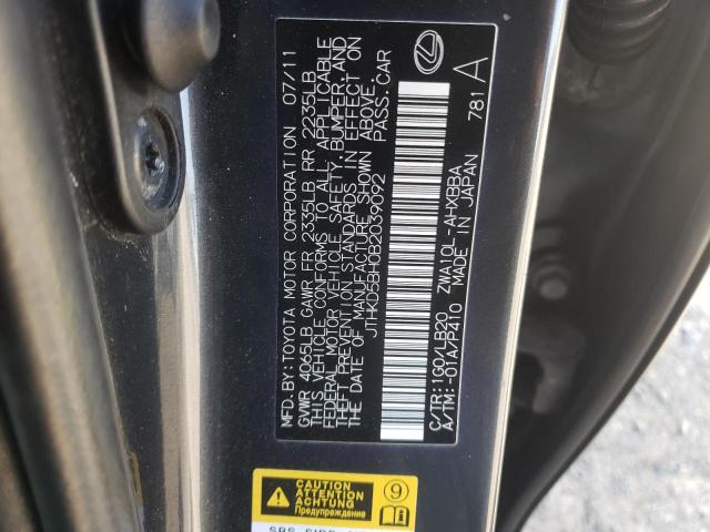 Photo 10 from auction – 2011 LEXUS CT 200 with VIN JTHKD5BH0B2039092