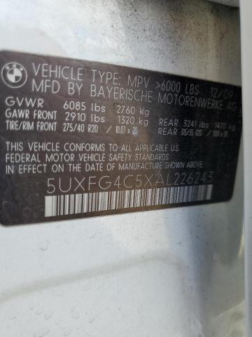 Photo 10 from auction – 2010 BMW X6 XDRIVE3 with VIN 5UXFG4C5XAL226243