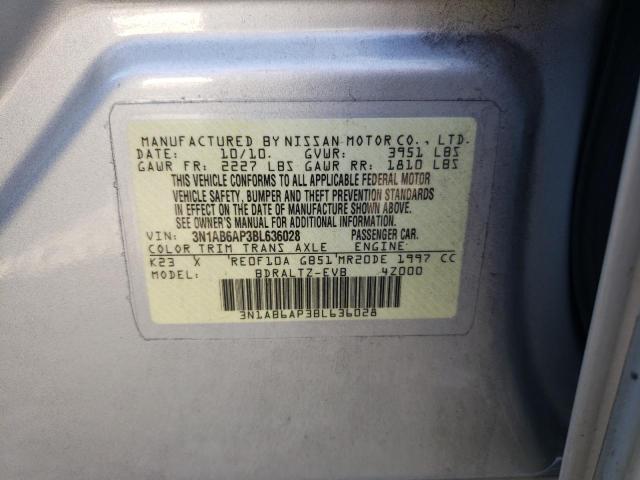 Photo 10 from auction – 2011 NISSAN SENTRA 2.0 with VIN 3N1AB6AP3BL636028