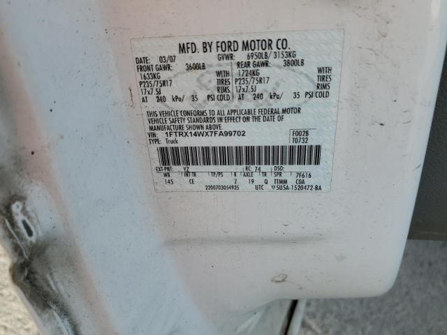 Photo 10 from auction – 2007 FORD F150 with VIN 1FTRX14WX7FA99702