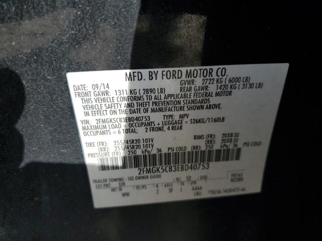Photo 10 from auction – 2014 FORD FLEX SEL with VIN 2FMGK5C83EBD40753