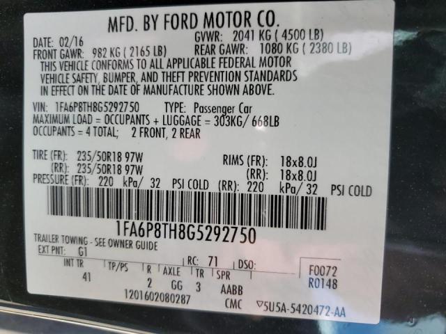 Photo 10 from auction – 2016 FORD MUSTANG with VIN 1FA6P8TH8G5292750