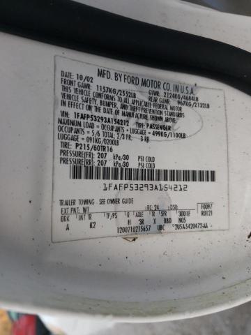 Photo 10 from auction – 2003 FORD TAURUS SE with VIN 1FAFP53293A154212