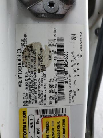 Photo 10 from auction – 2013 FORD FUSION SE with VIN 3FA6P0H71DR346366