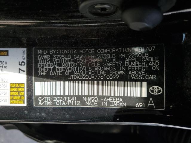 Photo 10 from auction – 2007 TOYOTA PRIUS with VIN JTDKB20UX77610099