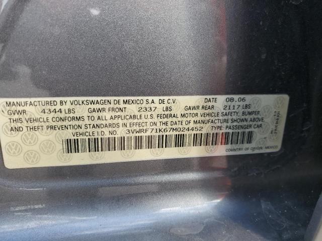 Photo 10 from auction – 2007 VOLKSWAGEN JETTA 2.5 with VIN 3VWRF71K67M024452