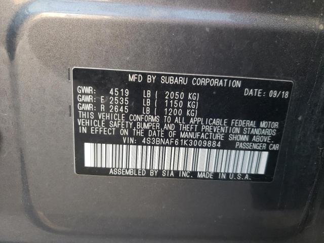 Photo 10 from auction – 2019 SUBARU LEGACY 2.5 with VIN 4S3BNAF61K3009884
