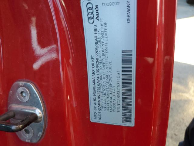 Photo 10 from auction – 2002 AUDI TT with VIN TRUTC28N321011061
