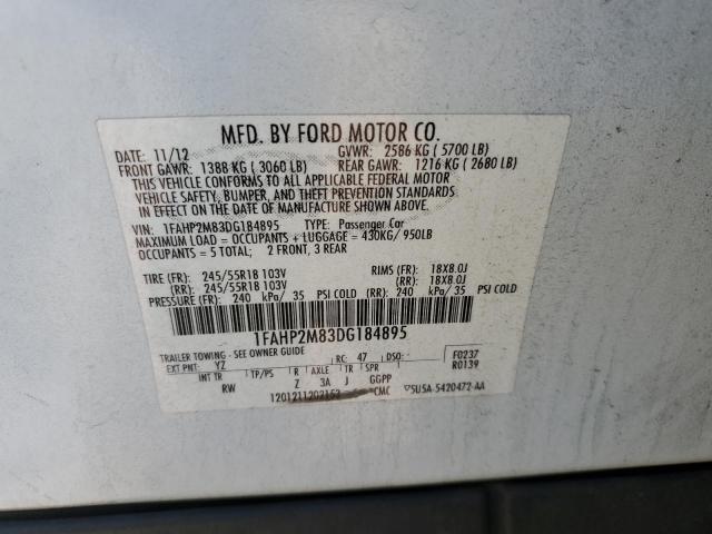 Photo 10 from auction – 2013 FORD TAURUS POL with VIN 1FAHP2M83DG184895