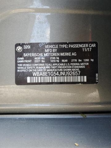 Photo 10 from auction – 2018 BMW 320 I with VIN WBA8E1G54JNU92657