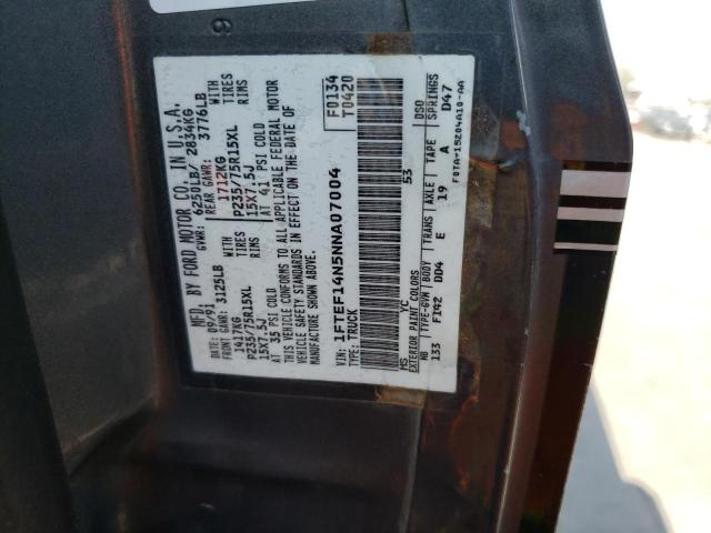 Photo 10 from auction – 1992 FORD F150 with VIN 1FTEF14N5NNA07004