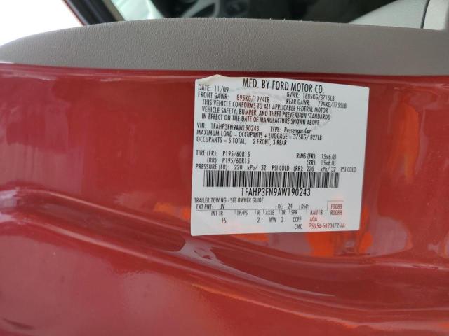 Photo 10 from auction – 2010 FORD FOCUS SE with VIN 1FAHP3FN9AW190243