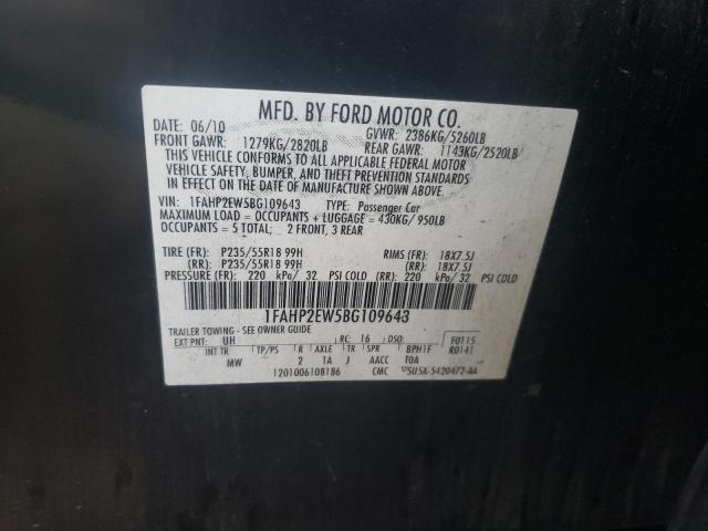 Photo 10 from auction – 2011 FORD TAURUS SEL with VIN 1FAHP2EW5BG109643