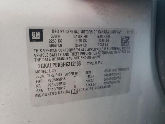 Photo 10 from auction – 2017 GMC TERRAIN SL with VIN 2GKALPEK6H6312166
