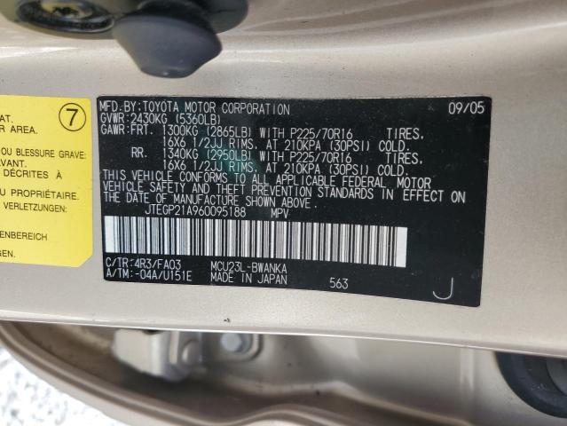 Photo 10 from auction – 2006 TOYOTA HIGHLANDER with VIN JTEGP21A960095188