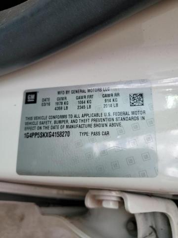 Photo 10 from auction – 2016 BUICK VERANO with VIN 1G4PP5SKXG4158270