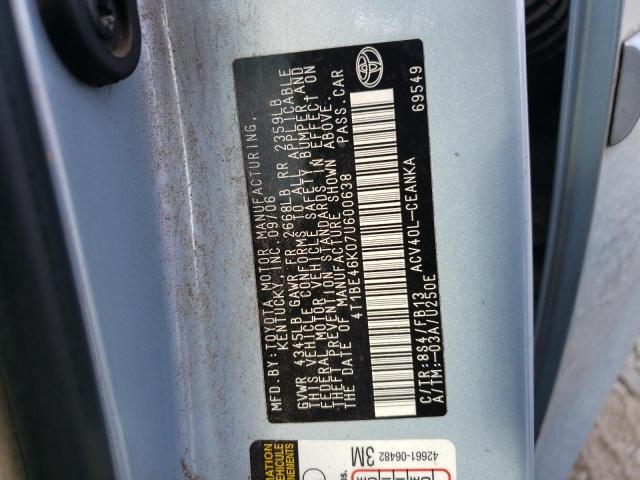 Photo 10 from auction – 2007 TOYOTA CAMRY CE with VIN 4T1BE46K07U600638