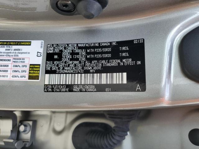 Photo 10 from auction – 2022 LEXUS RX 350 with VIN 2T2HZMAA6NC237432