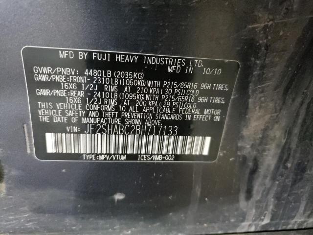 Photo 10 from auction – 2011 SUBARU FORESTER 2 with VIN JF2SHABC2BH717133