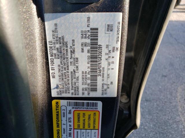 Photo 10 from auction – 2016 FORD FUSION SE with VIN 3FA6P0T97GR200289
