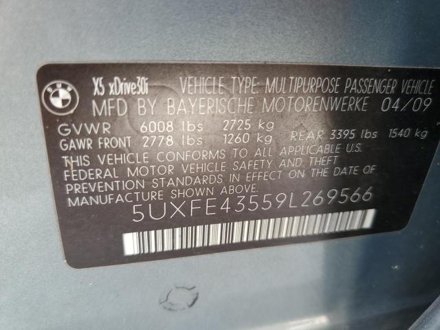 Photo 10 from auction – 2009 BMW X5 XDRIVE3 with VIN 5UXFE43559L269566